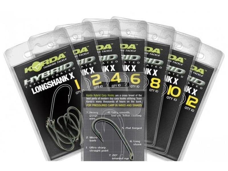 Size 02 Carp Hooks 10-Pack Fishing Hooks Size 02 Unbound Hooks, Original Packaging Korda Long Shank X Size 02 Carp Hooks 10-Pack Fishing Hooks Size 02 Unbound Hooks, Original Packaging Korda Long Shank X