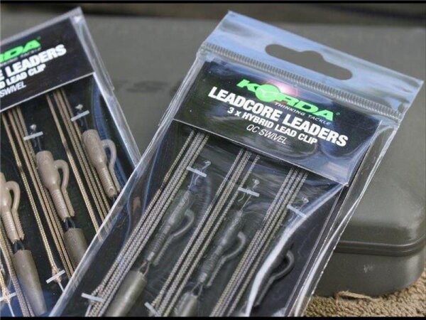 Korda Leadcore Leaders - Hybrid Lead Clip QC Swivel weed/green