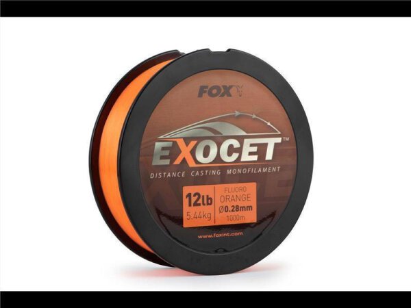 Fox Exocet Fluoro Orange Mono 0.33mm 16lb / 7.5kg (1000m)