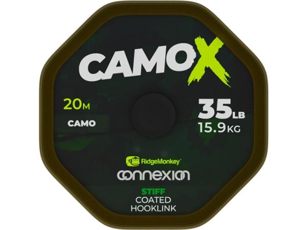Ridge Monkey Connexion CamoX Stiff Coated Hooklink 35lb