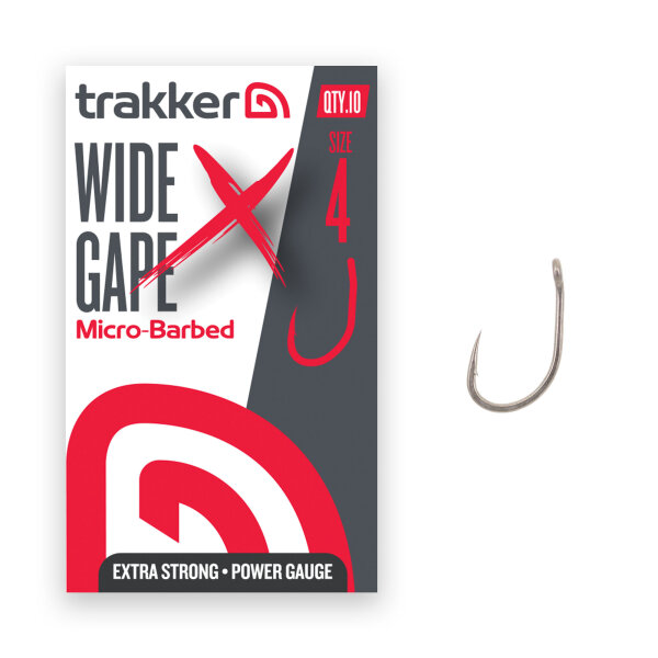 Trakker Wide Gape XS Hooks Barbed Size 4