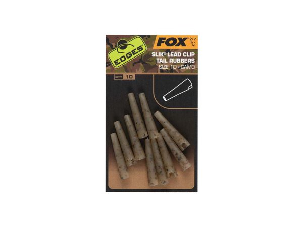 Fox Edges Camo Size 10 Slik lead clip tail rubber