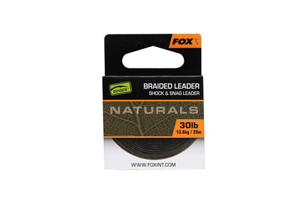 Fox EDGES Naturals Braided Leader x20M 50lb/22.7kg