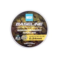 Nash Baseline Sinking Braid UV Yellow 30lb 0.28mm 1200m