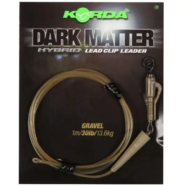 Korda Dark Matter Hybrid Leader Lead Clip gravel 30lb