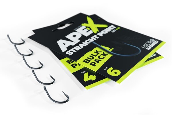 Ridge Monkey Ape-X Straight Point Barbed size 6 Bulk Pack