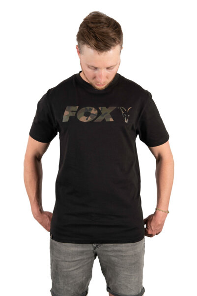 Fox Black/Camo Chest Print T-Shirt