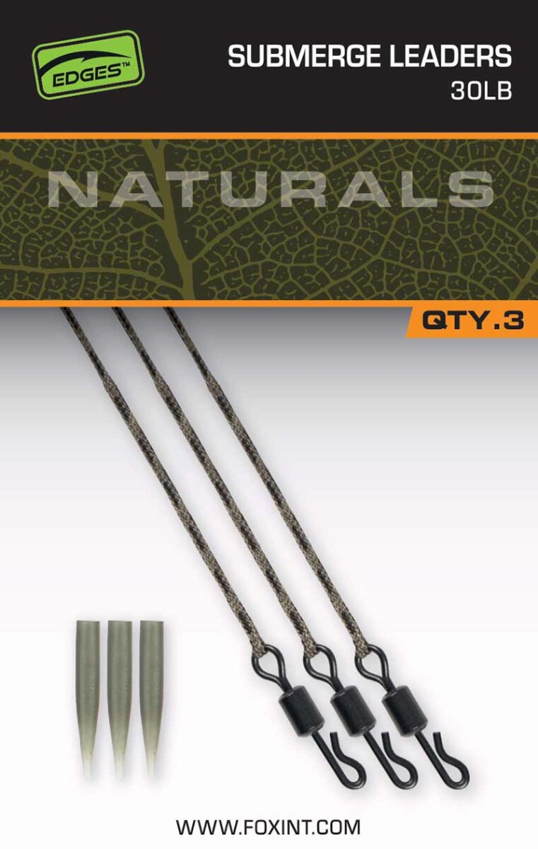 Fox International Naturals Submerge 10m – Treccia Da 40 Libbre Per La Pesca Alla Carpa – Colore Nero