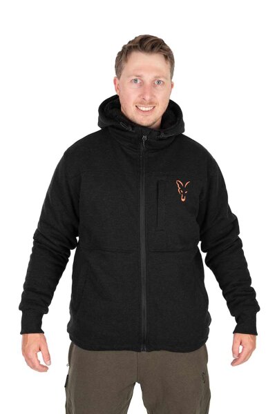 Fox Collection Sherpa Jacket Black & Orange - S