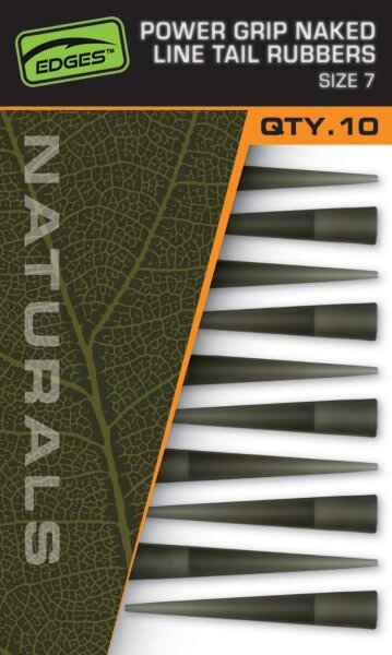 Fox Edges Naturals Power Grip Naked line tail rubbers size 7 x 10