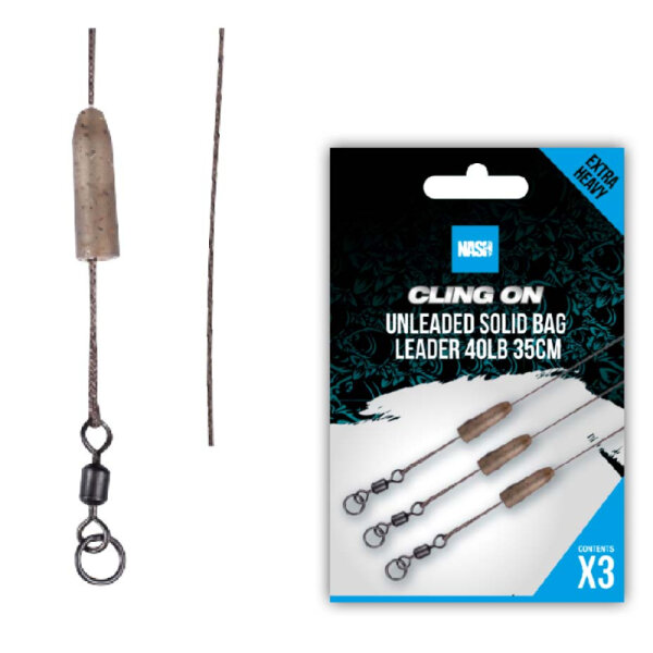Nash Cling On Unleaded Solid Bag Leader 35cm
