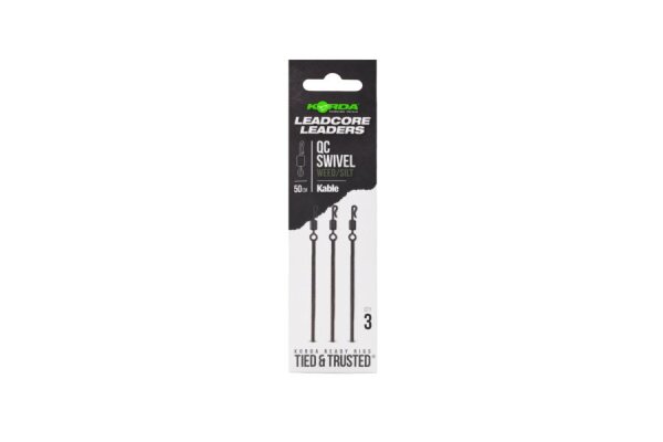 Korda Kable Leadcore Leader QC Swivel Weed 50cm