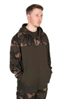 Fox LW Khaki / Camo Split Zip Hoody large