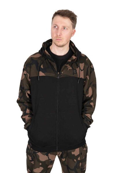 Fox LW BLack / Camo Split Zip Hoody XL