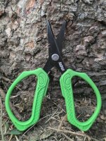 Katran Line Scissors Titanium coated, 120mm (green handle)
