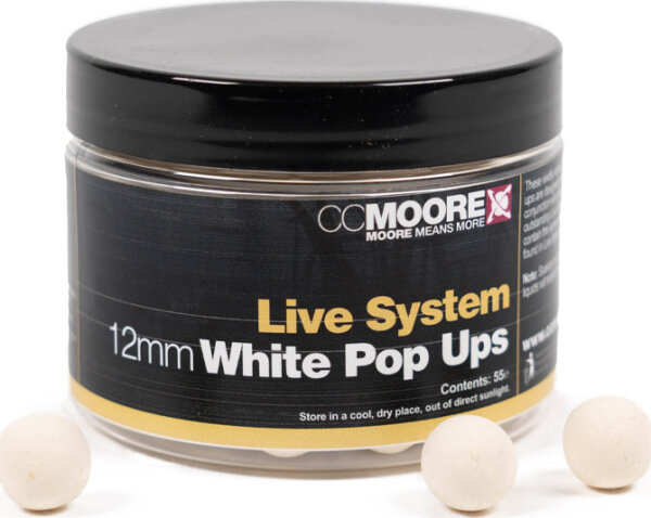 CCMoore Live System White Pop Ups 12mm