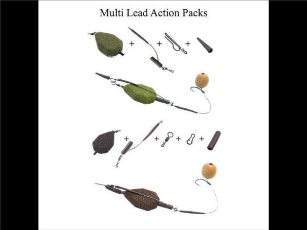 Poseidon Angelsport Multi Lead Action Pack Lead Clip System Green 85gr