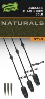 Fox Edges Naturals Heli-Clip Rigs 50lb Leadcore 3pcs