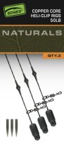 Fox Edges Naturals Heli-Clip Rigs 50lb Copper Core 3pcs