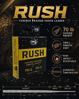 Katran Tapered Braided Shock Leader RUSH, 70LB - 50LB,...